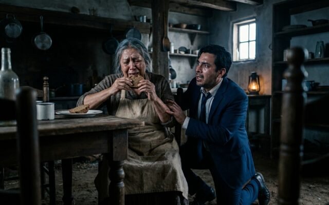 El tintineo de las copas de cristal y el rico aroma a cordero asado llenaban el opulento comedor, pero el pecho de Arturo se sentía extrañamente vacío. Al otro lado de la enorme mesa de caoba, su esposa, Silvana, reía de forma teatral con sus adinerados invitados, mientras su collar de diamantes atrapaba la luz del candelabro. «¿Dónde está mi madre?», preguntó Arturo, con una voz que cortó la suave música de jazz de fondo. Silvana agitó una mano con desdén y le dio un sorbo a su champán. «Oh, querido, ya sabes cómo se pone. Dijo que le dolía el estómago y prefirió comer algo ligero sola en su habitación», ronroneó, antes de volver a sonreírle a la esposa del alcalde. Pero Arturo conocía bien a su madre. Doña Rosa había pasado toda la mañana ilusionada, ayudando a preparar la cena. Jamás se la perdería por voluntad propia.